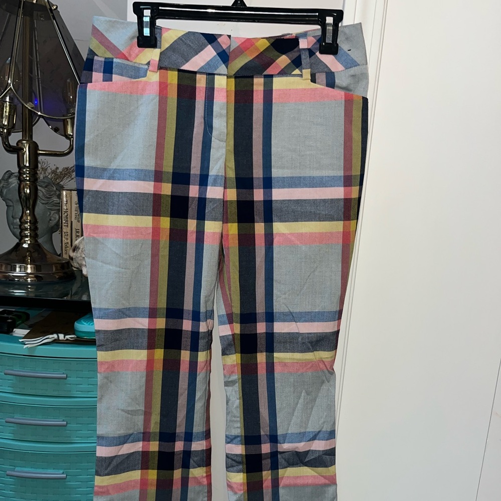 New York & Company Multicolor Plaid Pants